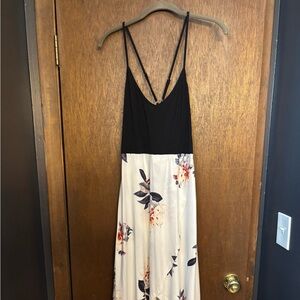 Floral Black and Cream Women's Dress